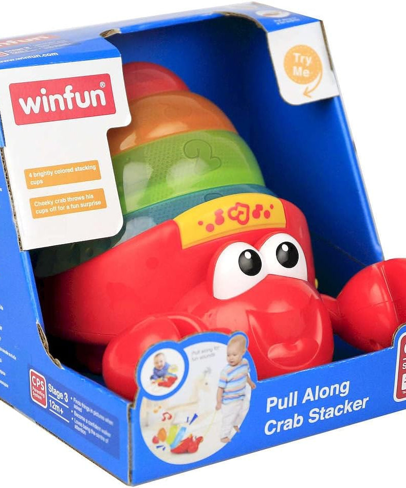 Winfun Pull Along Crab Stacker Interactive Toy