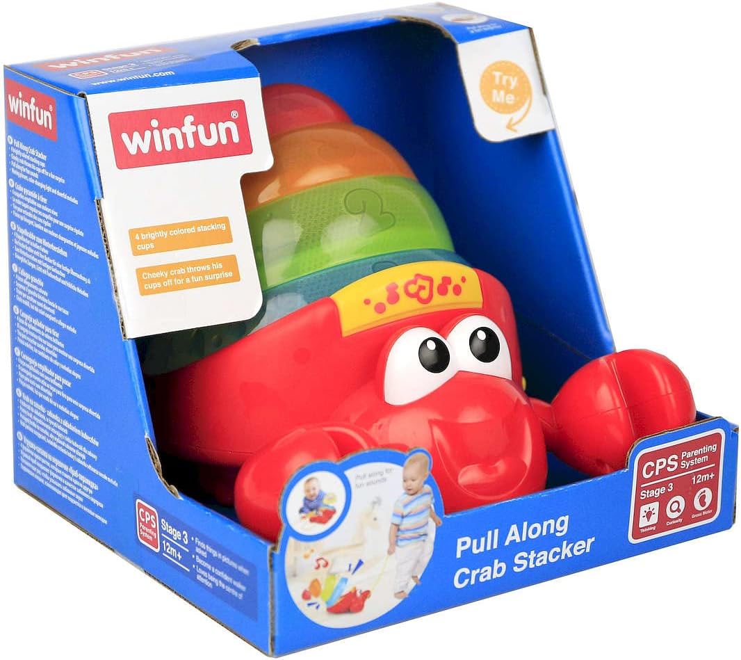 Winfun Pull Along Crab Stacker Interactive Toy