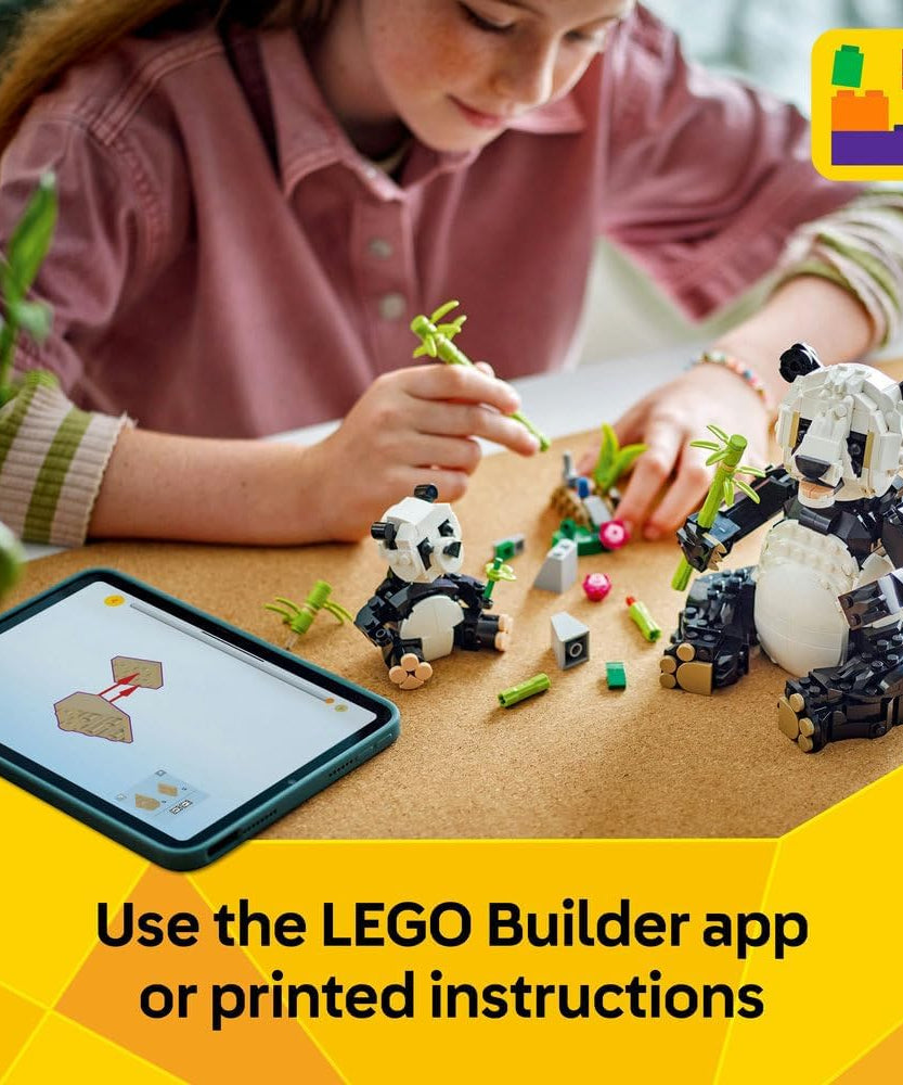 LEGO Creator 3in1 Wild Animals: Panda Family Toy - Transforms into Penguin Figures or Orca Whale Toys - Ramadan Gift for 8+ Year Old Girls & Boys - 31165