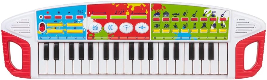 Winfun Cool Sounds Keyboard, 37-Key Kids Piano with Lights, Drum Pad, Instrument Sounds & Rhythm Effects, Educational Musical Keyboard for Kids 3+ Years