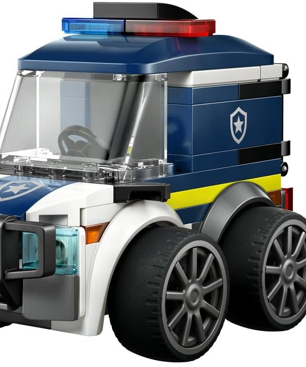 LEGO City Rides – Police Truck Toy - Emergency Vehicles Building Set w/a Police Officer Junior Minifigure - Party Bag Fillers - Small Collectible Gift for 5+ Year Old Boys - 60481