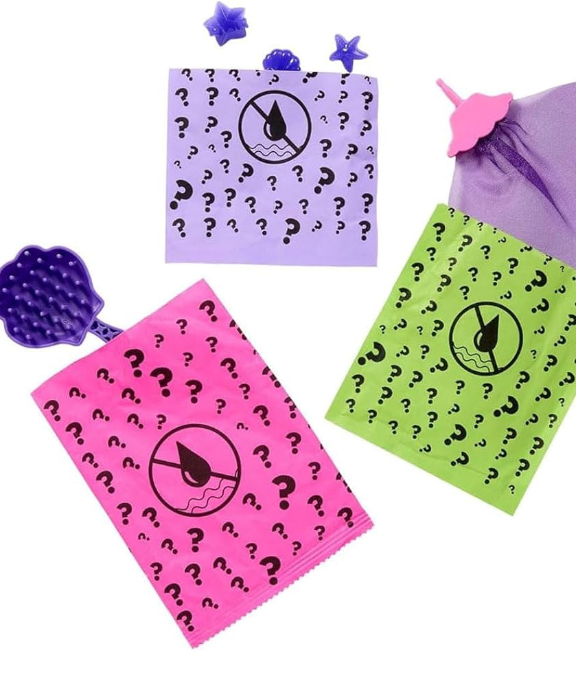 Barbie Mattel JFV58 Colour Reveal Mermaid, 3 Surprise Bags, 4 Accessories, Colour Changing, Various Models