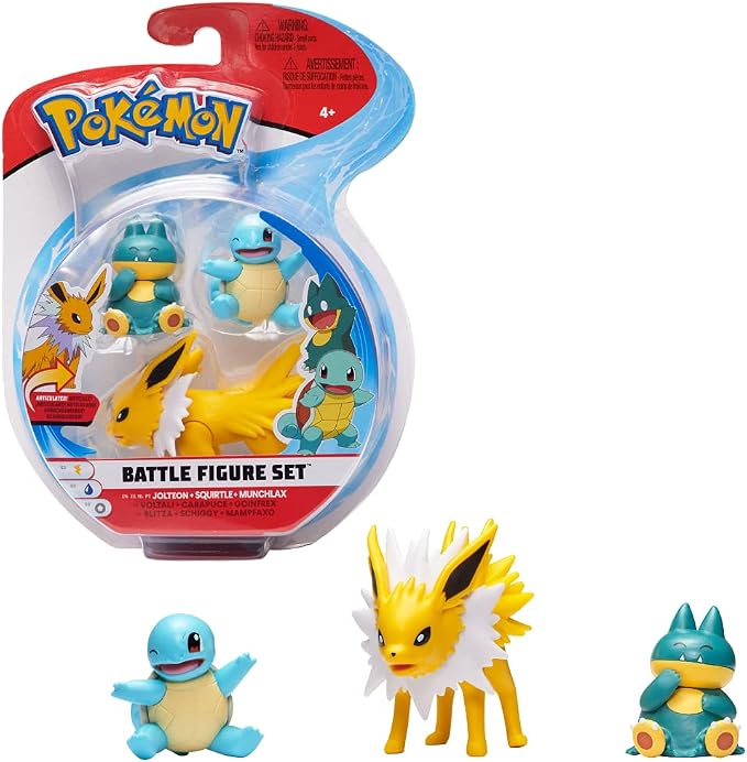 Pokemon Battle Figure 3 Pack - Jolteon, Squirtle & Munchlax, PKW0047