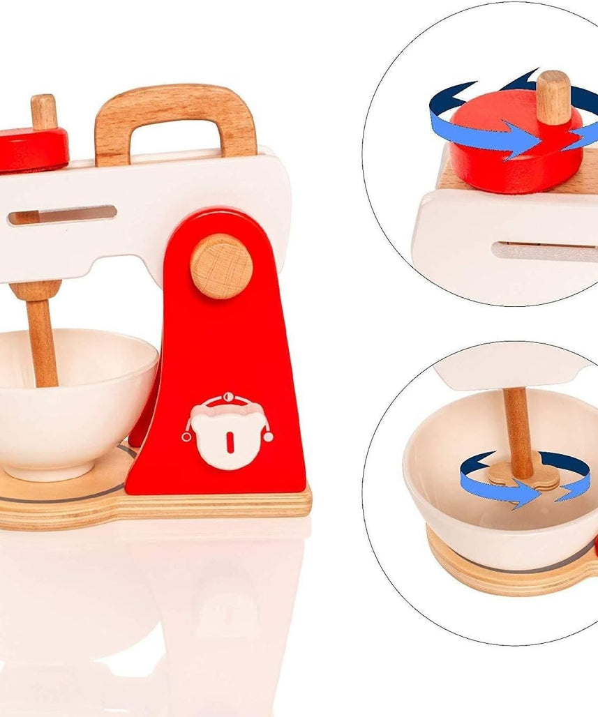 VIGA Wooden Kitchen Mixer Pretend Play Toy for Kids, Role-Play Cooking Fun, Ages 12+ Months