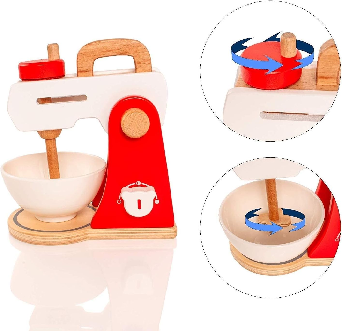 VIGA Wooden Kitchen Mixer Pretend Play Toy for Kids, Role-Play Cooking Fun, Ages 12+ Months