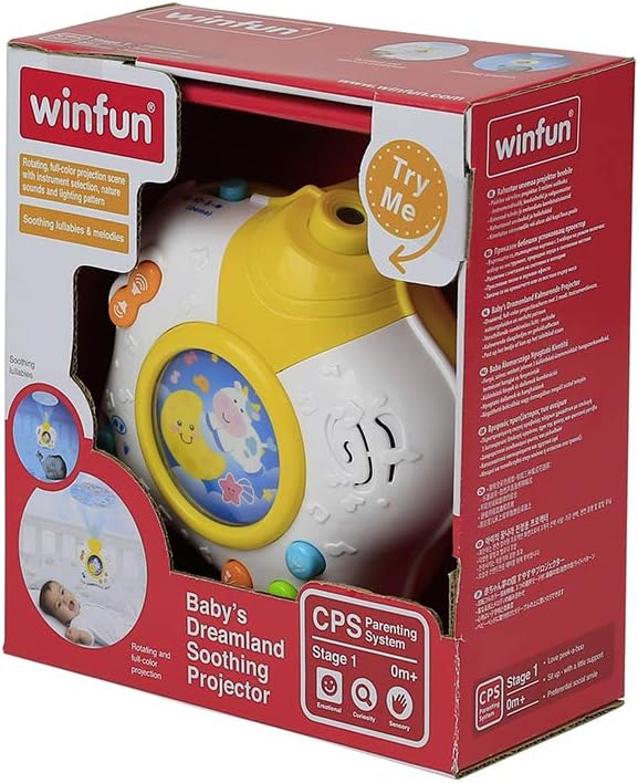 Winfun Baby’s Dreamland Soothing Projector Night Light for Infants Multicolor Rotating Light Lullabies Soothing Sounds Calming Sleep Crib Toy 0 Months+