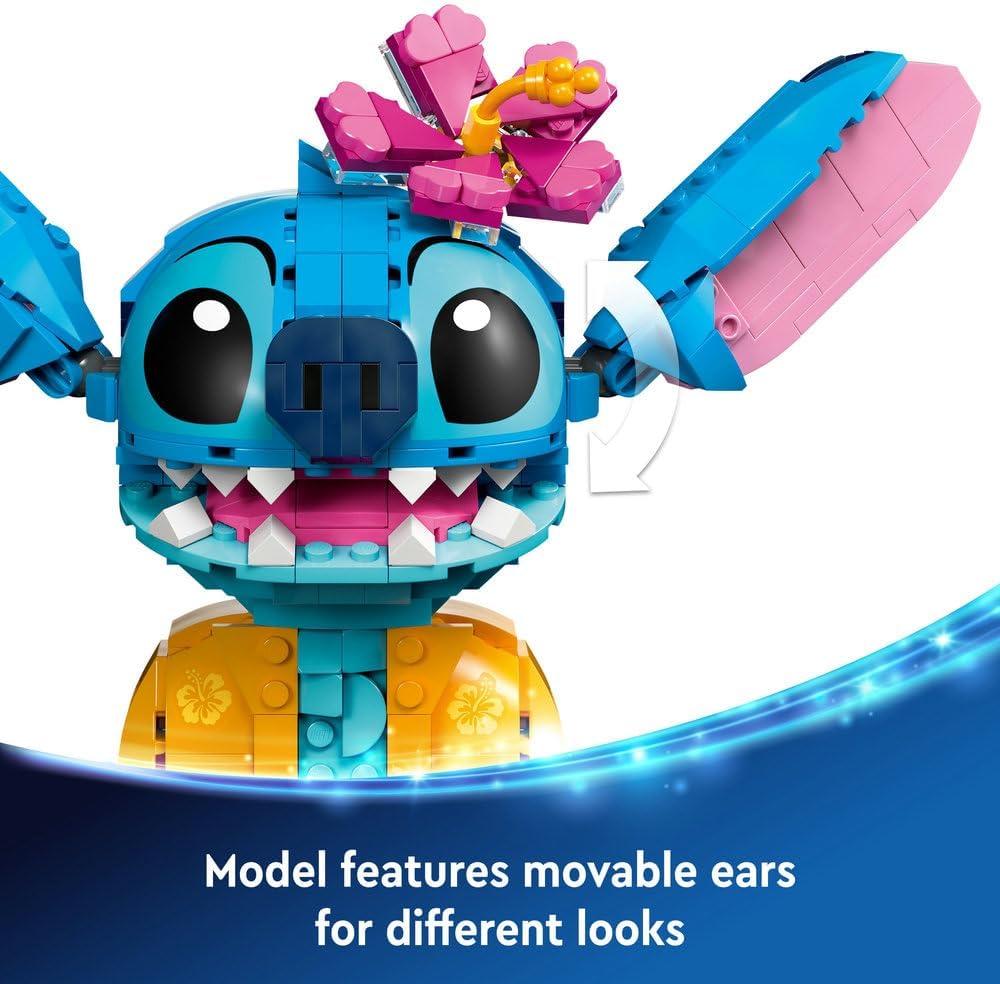 LEGO | Disney Stitch Toy - Play & Display Figure with an Ice-Cream Cone & Decorative Flower - Ramadan Gift for 9+ Year Old Girls, Boys & Lilo & Stitch Movie fans - 43249