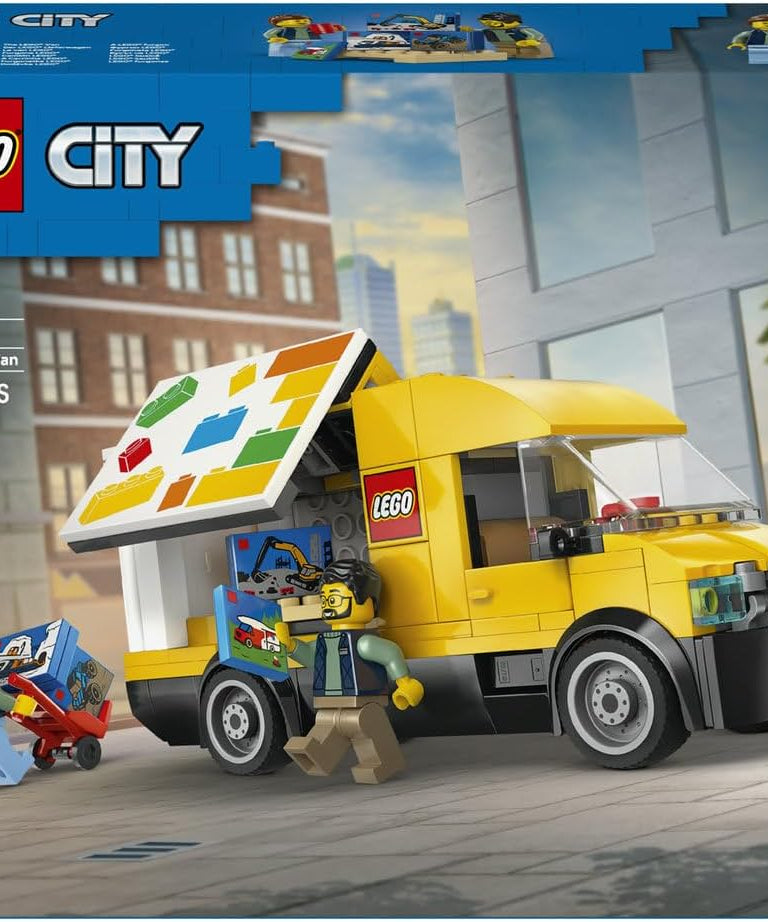 LEGO City The LEGO Van Toy - Delivery Truck Model Building Kit w/ 2 Minifigures, Trolley & Accessories - Birthday Gift Idea for 6+ Year Old Boys - 60500