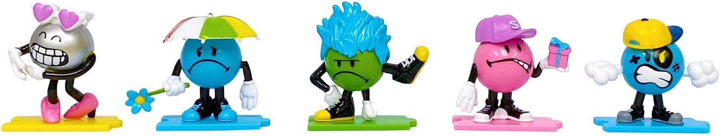 Splash Toys Smileys Characters Series 1 Figurines 5-Piece Pack, Collectible Themed Vinyl Figures for Kids and Fans, 3Y+ Years