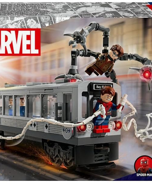 LEGO ǀ Marvel Spider-Man vs. Doc Ock Subway Train Scene - Play & Display Toy with 4 Minifigures - Collectible Super Hero Gift for 9+ Year Old Boys & Movie Fans - 76321
