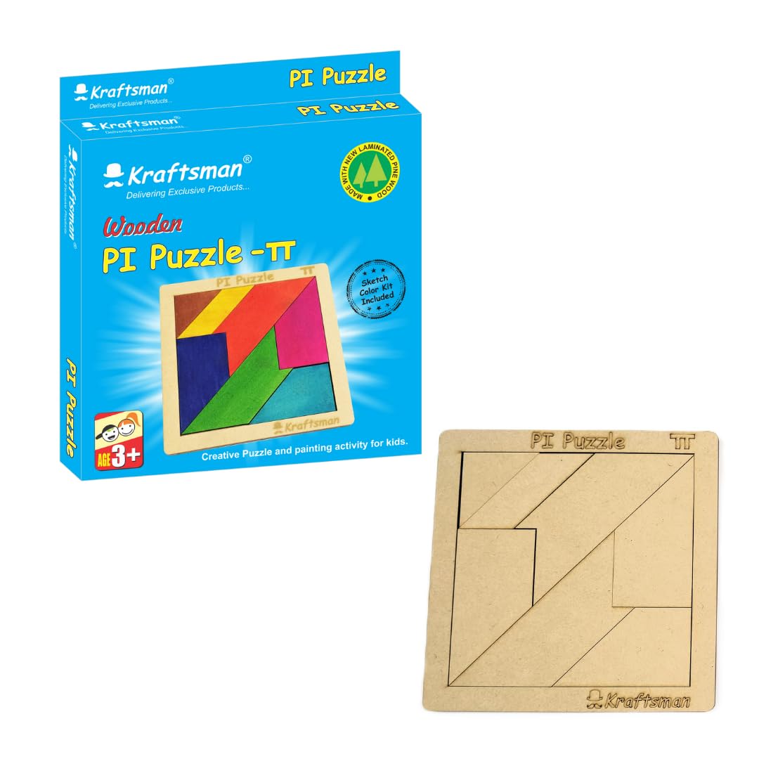 Color Your Own PI Puzzle with Sketch and Color Kit Portable Brain Teaser for Kids Ages 4+