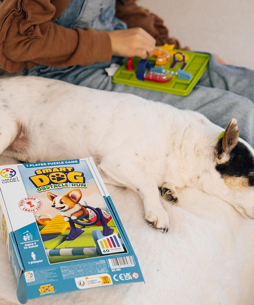 SmartGames Smart Dog Obstacle Course, Brain Teaser Puzzle with 60+ Challenges, STEM Educational Toy for Kids 7+