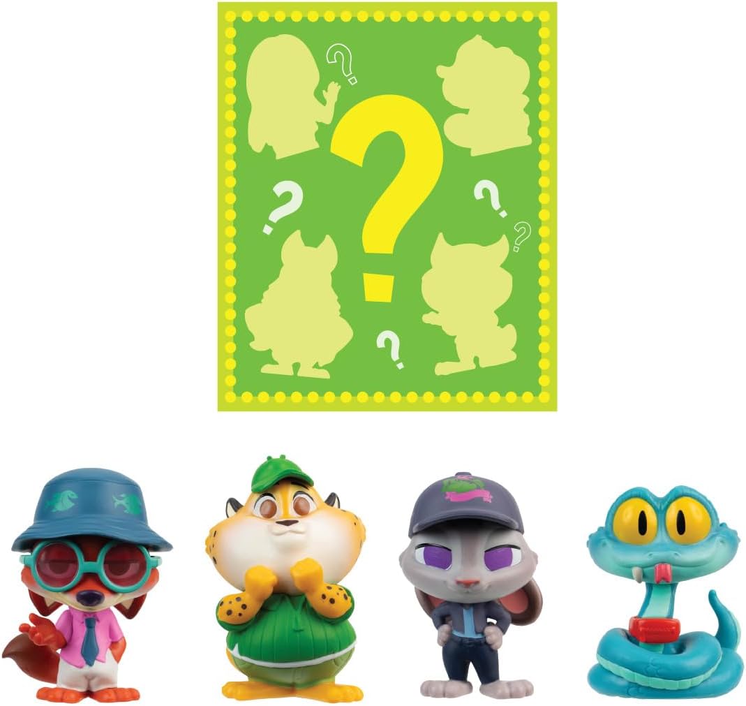 Disney Zootropolis 2 Figure 5-Pack with Mystery Figure, Zootopia 2 Movie, Collectibles, Mystery Tails Figurines, Gift, Kids Toys, 4 Years+