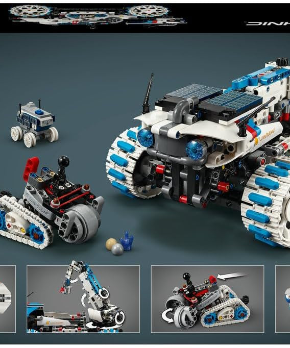 LEGO Technic Lunar Outpost Moon Rover Space Vehicle - Interactive STEM Toy with a Crane & Solar Panels - Robot Model - Birthday Gift for 10+ Year Old Boys & Girls - 42211