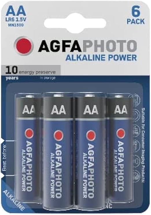 AGFAPHOTO Alkaline Long Lasting Power LR06 AA Pack of 6 Batteries