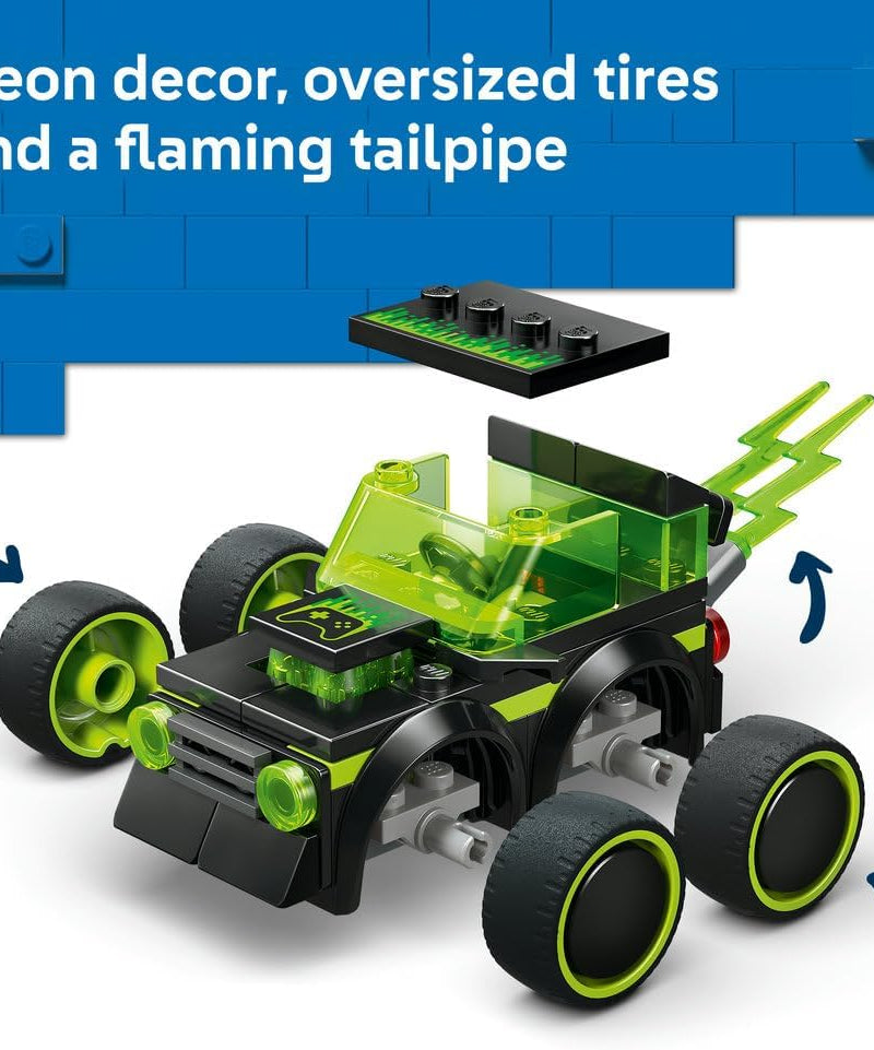LEGO City Rides – Gaming Race Car Toy - Mini Building Set w/a Driver Junior Minifigure - Party Bag Fillers - Small Collectible Gift for 5+ Year Old Boys - 60484