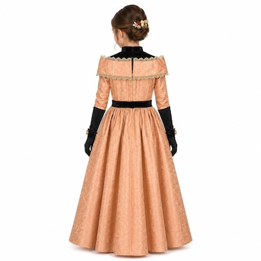 Party Centre - Disney Golden Princess Belle Prestige Dress Up Costume with Headpiece, Medium (7-8 Years)