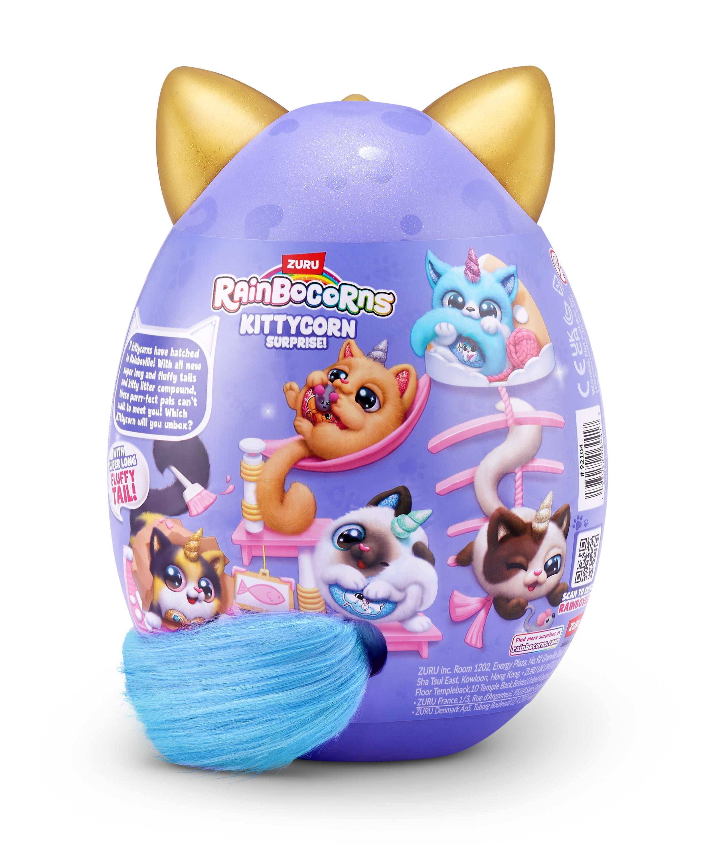 Rainbocorns Kittycorn Surprise S9 Collectible Plush Toy Set, 10+ Magical Surprises, Soft Plush Kittens with Fluffy Tails, Interactive Play for Girls Age 3+