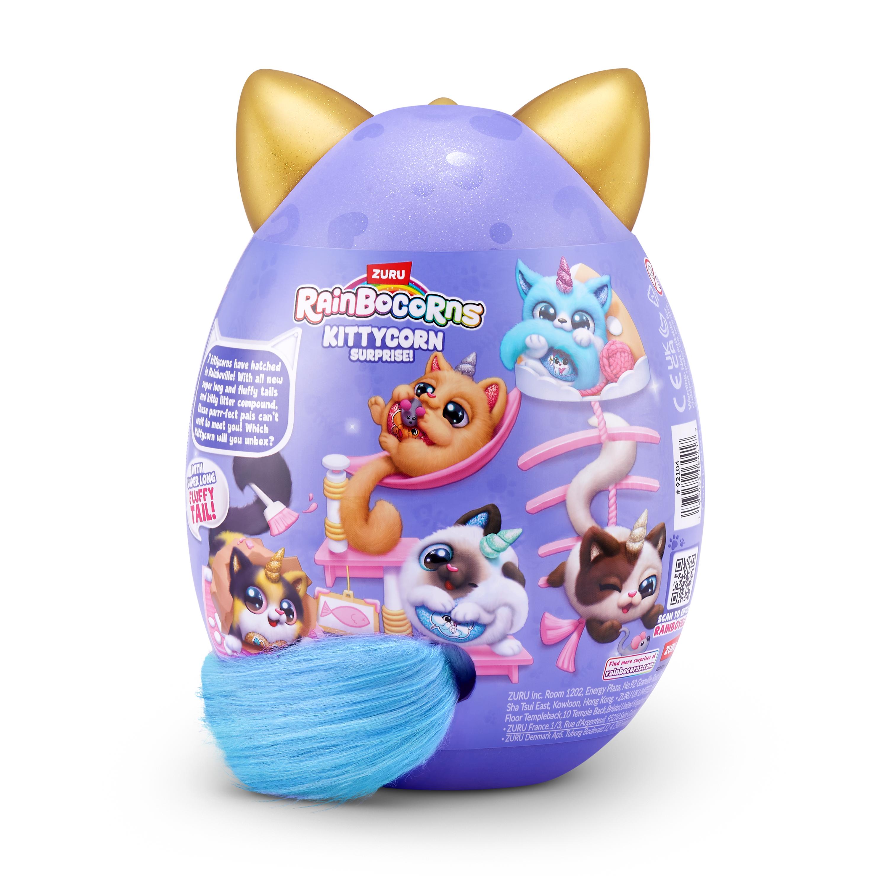 Rainbocorns Kittycorn Surprise S9 Collectible Plush Toy Set, 10+ Magical Surprises, Soft Plush Kittens with Fluffy Tails, Interactive Play for Girls Age 3+