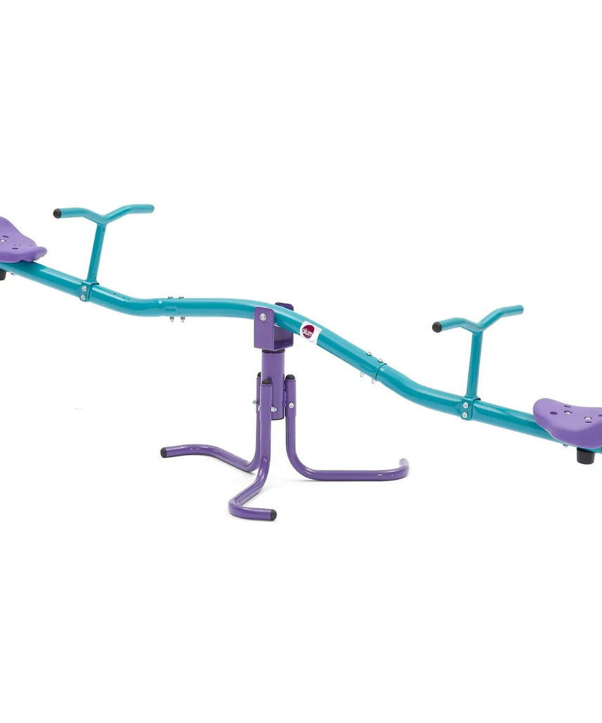 منشار معدني دوار من Plum، يدور 360 درجة، سهل التجميع، تصميم إطار معدني قوي مع أقصى وزن 50 كجم، لعبة خارجية مناسبة للأطفال من الأولاد والبنات من سن 3 سنوات فما فوق