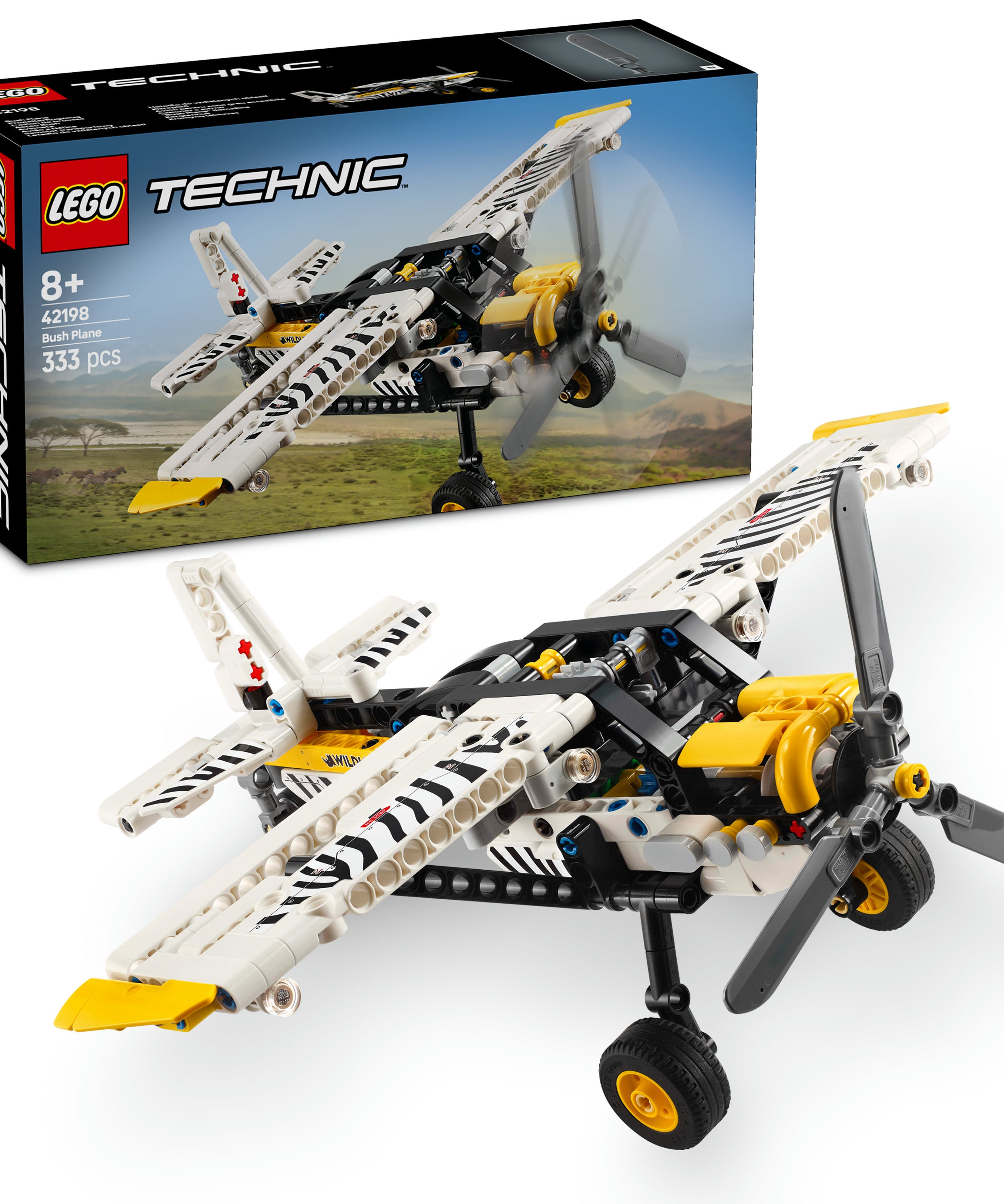 LEGO Technic 42198 Bush Plane V29 for Boys 8+ Realistic Aircraft Building Toy with Rotating Propeller
