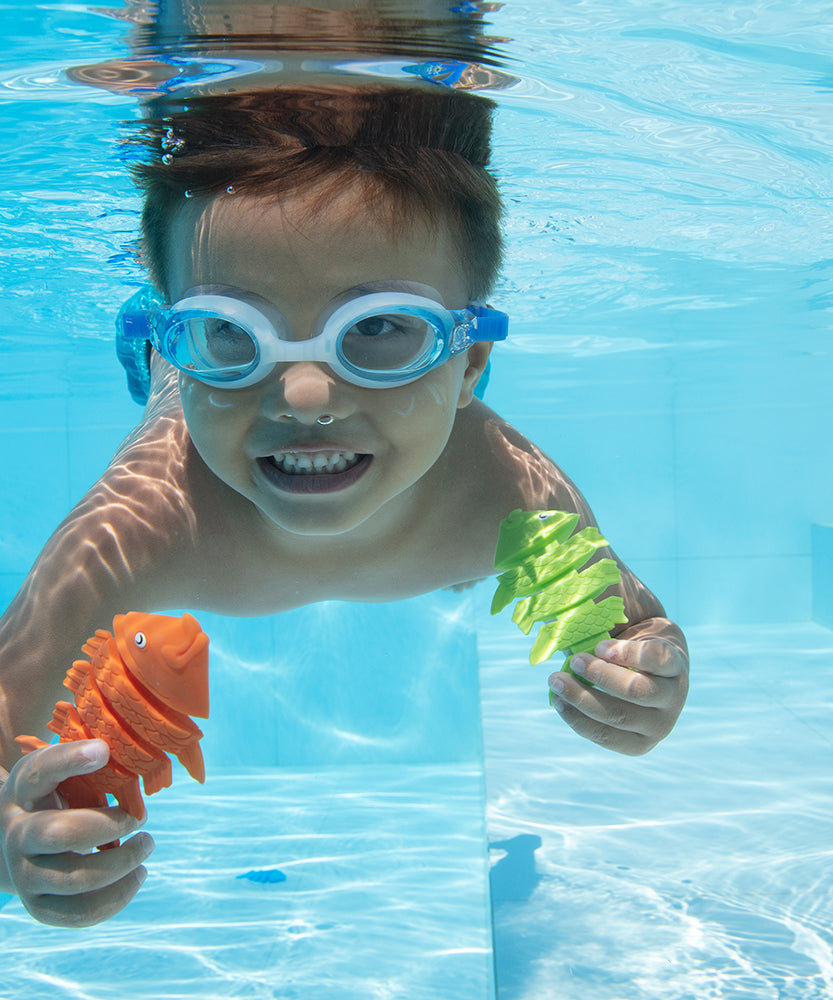 Bestway Squiggle Wiggle™ Diving Fish Set for Kids Ages 3+ – Colorful Pool & Bath Diving Toys, Set of 3 Underwater Swim Training Fish Toys