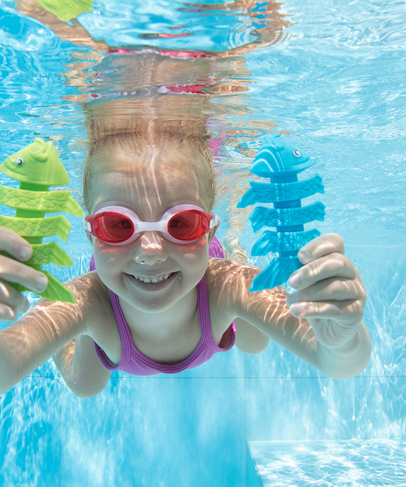 Bestway Squiggle Wiggle™ Diving Fish Set for Kids Ages 3+ – Colorful Pool & Bath Diving Toys, Set of 3 Underwater Swim Training Fish Toys
