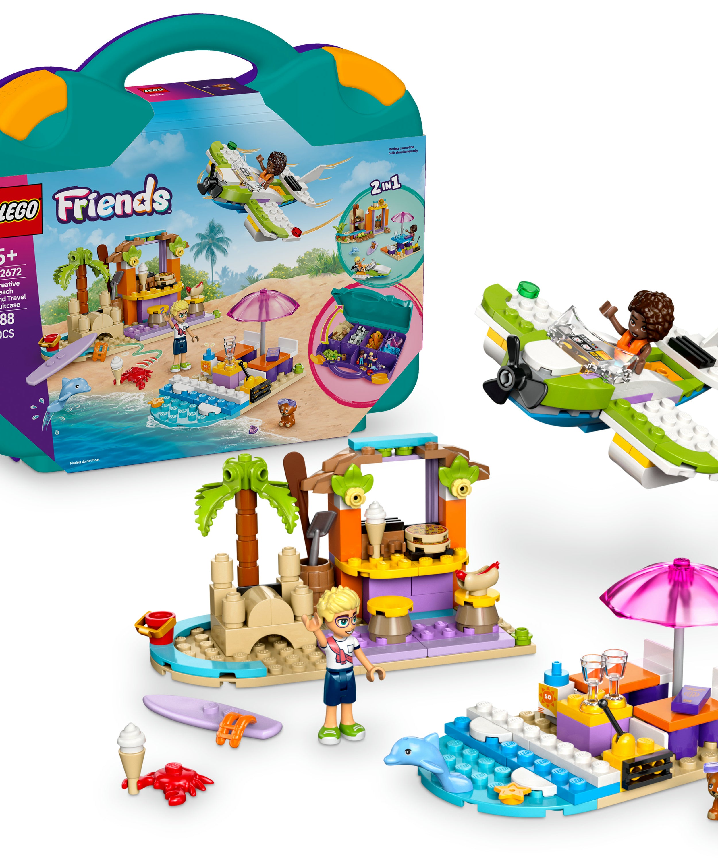 LEGO Friends 42672 Creative Beach & Travel Suitcase Playset for Kids 5+