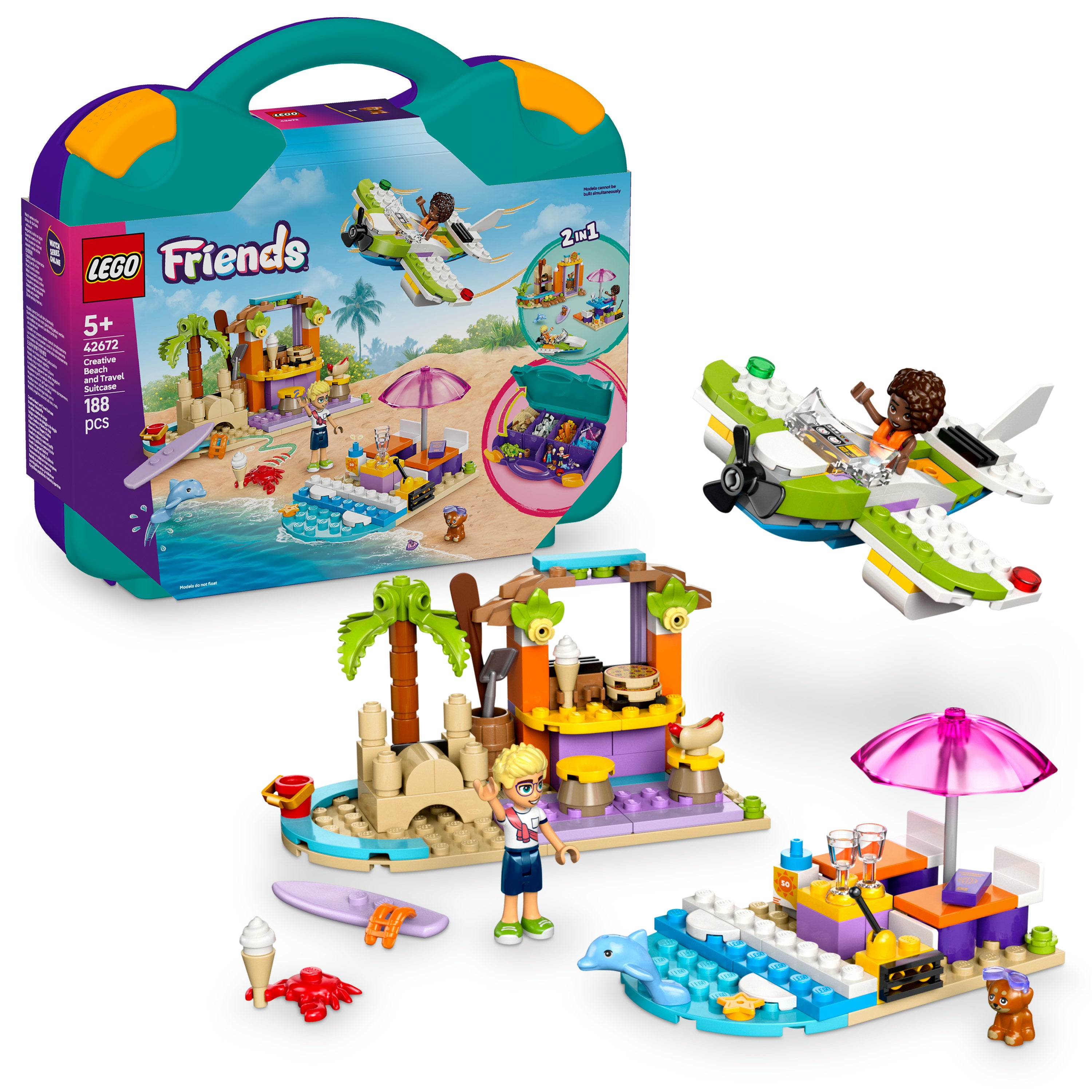 LEGO Friends 42672 Creative Beach & Travel Suitcase Playset for Kids 5+