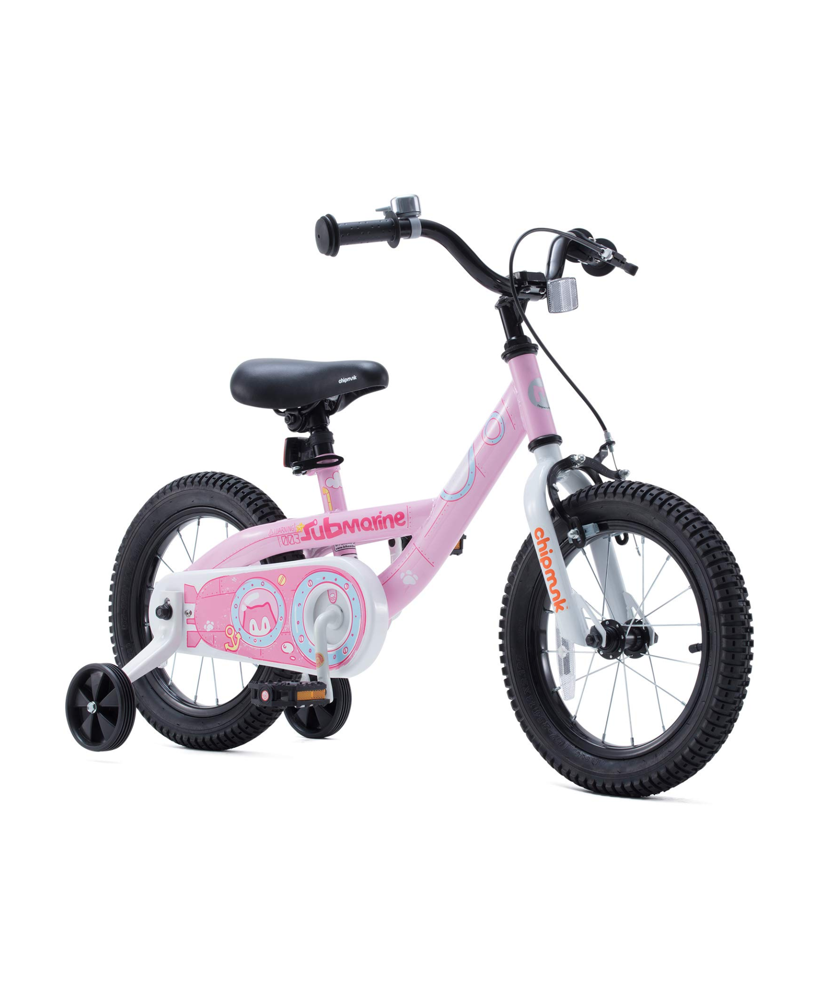 دراجة تشيبمنك سابمارين مقاس 12 بوصة بإطار فولاذي خفيف الوزن، ومقعد ومقبض قابلان للتعديل، وفرامل أمامية وخلفية، ودراجات أطفال مجمعة مسبقًا بنسبة 95% مع عجلات تدريب للأطفال من عمر 2 إلى 5 سنوات، لون وردي