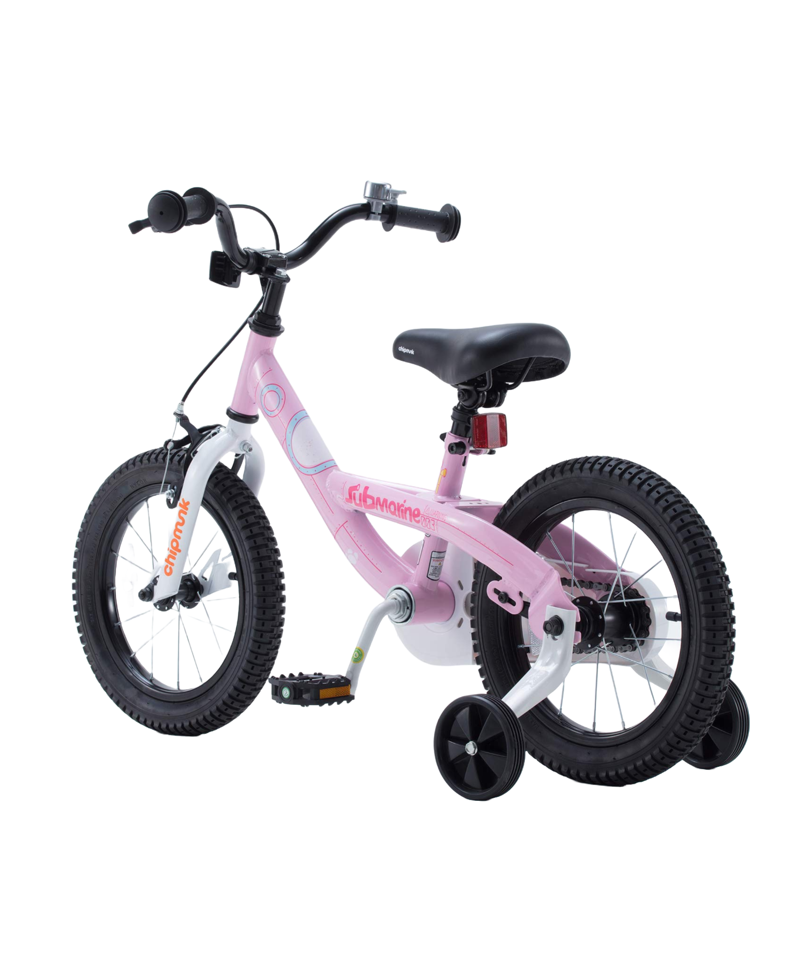 دراجة تشيبمنك سابمارين مقاس 12 بوصة بإطار فولاذي خفيف الوزن، ومقعد ومقبض قابلان للتعديل، وفرامل أمامية وخلفية، ودراجات أطفال مجمعة مسبقًا بنسبة 95% مع عجلات تدريب للأطفال من عمر 2 إلى 5 سنوات، لون وردي