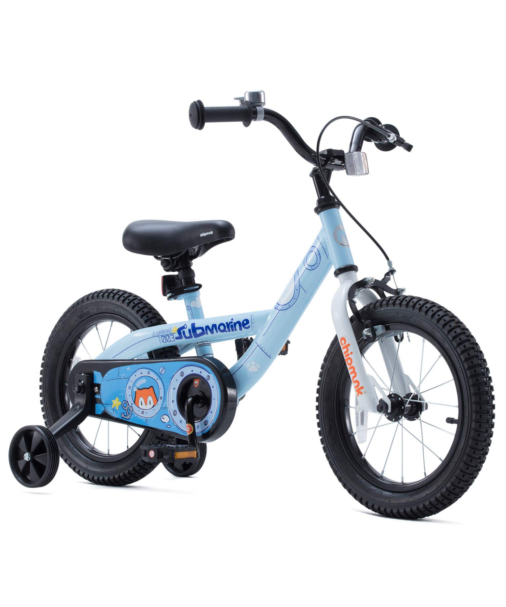 دراجة تشيبمنك سابمارين مقاس 16 بوصة بإطار فولاذي خفيف الوزن، ومقعد ومقبض قابلان للتعديل، وفرامل أمامية وخلفية، ودراجات أطفال مجمعة مسبقًا بنسبة 95% مع عجلات تدريب للأطفال من سن 4 إلى 7 سنوات، لون أزرق