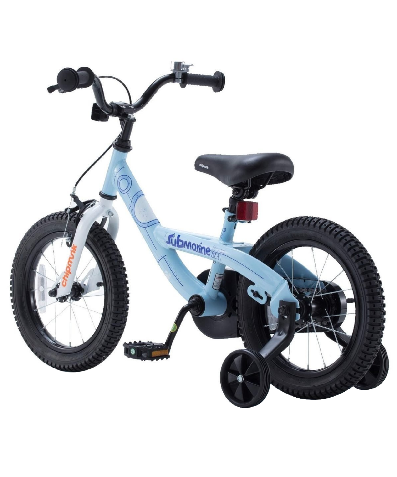 دراجة تشيبمنك سابمارين مقاس 16 بوصة بإطار فولاذي خفيف الوزن، ومقعد ومقبض قابلان للتعديل، وفرامل أمامية وخلفية، ودراجات أطفال مجمعة مسبقًا بنسبة 95% مع عجلات تدريب للأطفال من سن 4 إلى 7 سنوات، لون أزرق