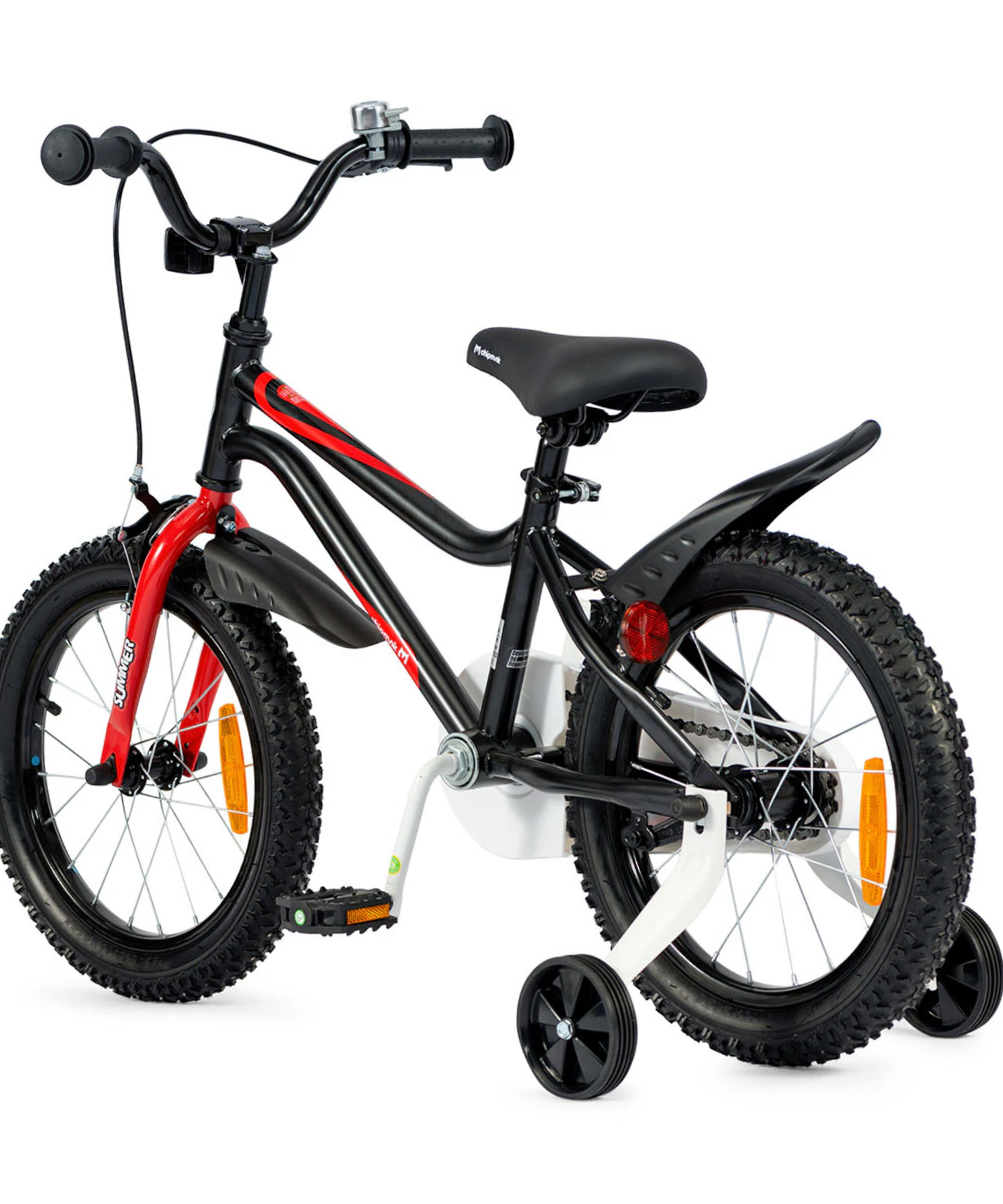 دراجة تشيبمنك إم كيه مقاس 18 بوصة بإطار فولاذي خفيف الوزن، ومقعد ومقبض قابلان للتعديل، وفرامل أمامية وخلفية، ودراجات أطفال مجمعة مسبقًا بنسبة 95% مع عجلات تدريب للأطفال من سن 6 إلى 9 سنوات، لون أسود