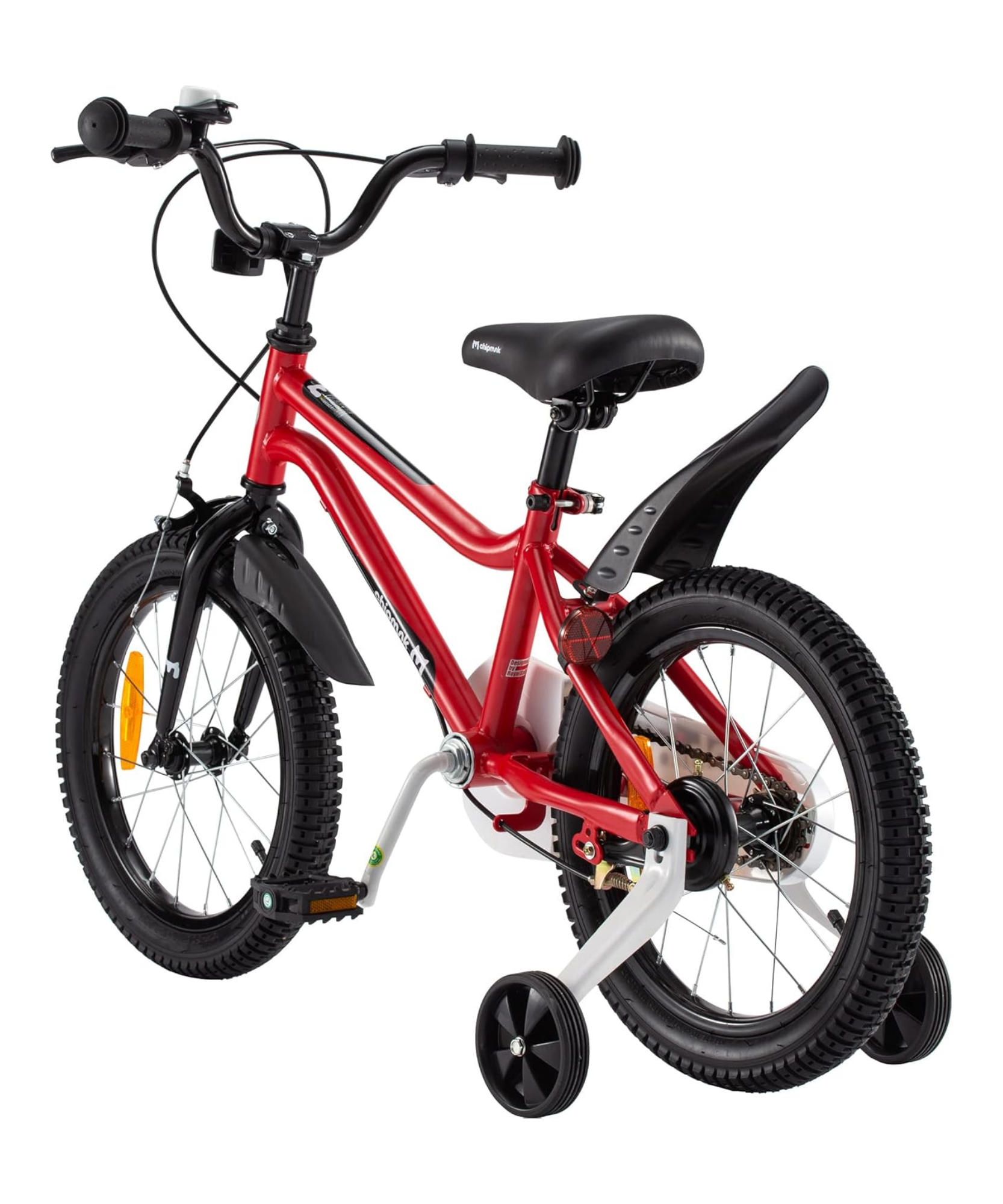 دراجة تشيبمنك إم كيه مقاس 14 بوصة بإطار فولاذي خفيف الوزن، ومقعد ومقبض قابلان للتعديل، وفرامل أمامية وخلفية، ودراجات أطفال مجمعة مسبقًا بنسبة 95% مع عجلات تدريب للأطفال من سن 3 إلى 6 سنوات، لون أحمر
