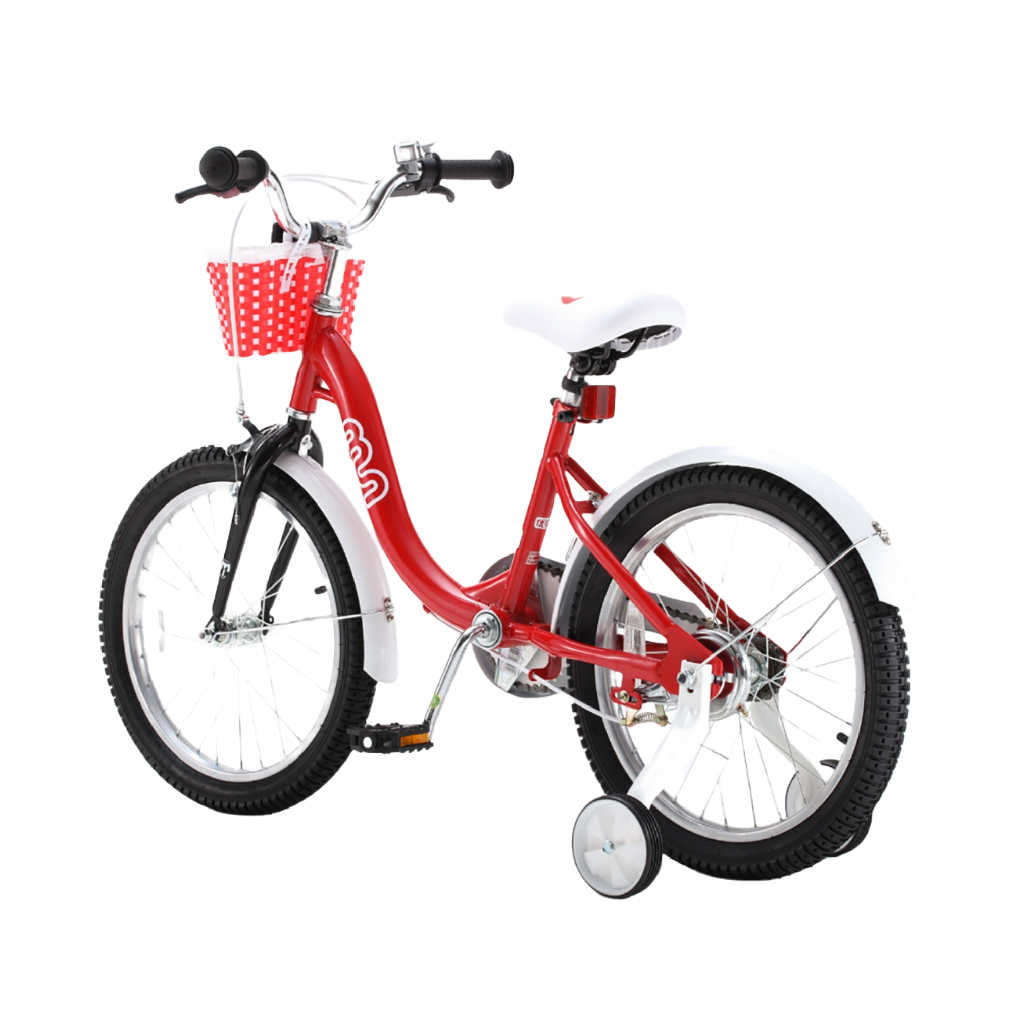 دراجة تشيبمنك إم إم مقاس 12 بوصة بهيكل فولاذي خفيف الوزن، وسلة، ومقعد ومقبض قابلين للتعديل، وفرامل أمامية وخلفية، 85% دراجات أطفال مجمعة مسبقًا مع عجلات تدريب للأطفال من عمر 2 إلى 5 سنوات، لون وردي