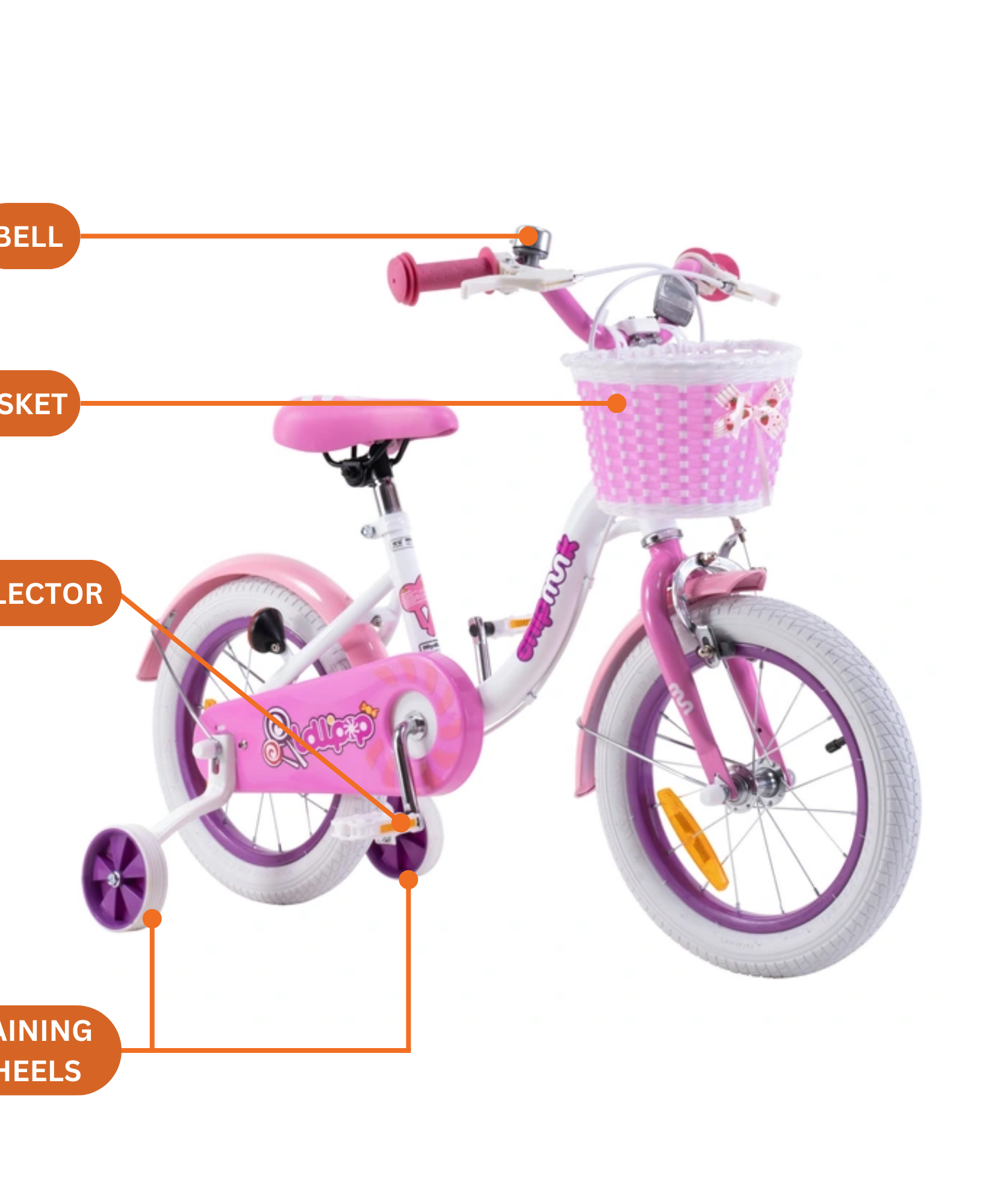 دراجة تشيبمنك إم إم مقاس 18 بوصة بإطار فولاذي خفيف الوزن، وسلة، ومقعد ومقبض قابلين للتعديل، وفرامل أمامية وخلفية، ودراجات أطفال مجمعة مسبقًا بنسبة 85% مع عجلات تدريب للأطفال من سن 6 إلى 9 سنوات، لون أبيض