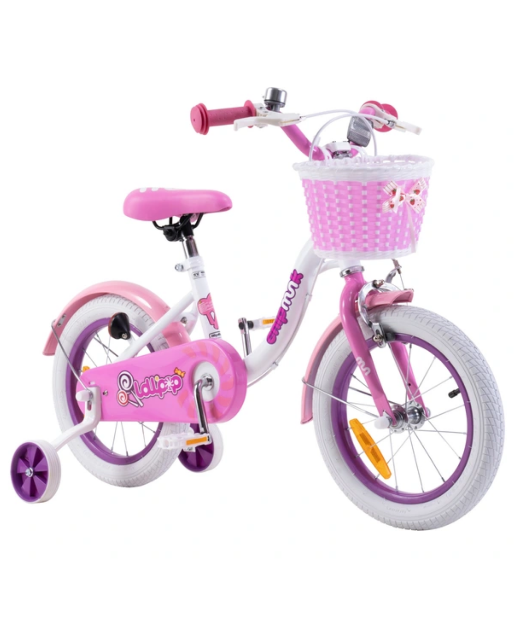 دراجة تشيبمنك إم إم مقاس 16 بوصة بإطار فولاذي خفيف الوزن، وسلة، ومقعد ومقبض قابلين للتعديل، وفرامل أمامية وخلفية، ودراجات أطفال مجمعة مسبقًا بنسبة 85% مع عجلات تدريب للأطفال من سن 4 إلى 7 سنوات، لون أبيض