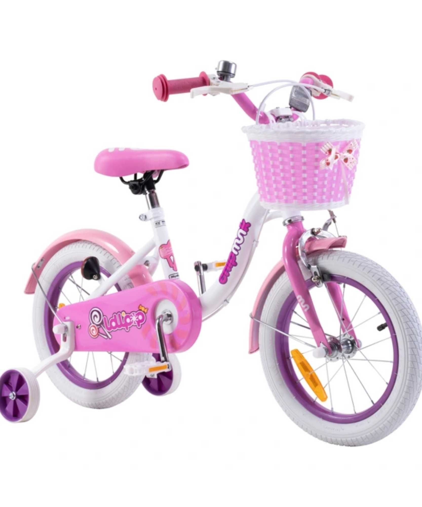 دراجة تشيبمنك إم إم مقاس 18 بوصة بإطار فولاذي خفيف الوزن، وسلة، ومقعد ومقبض قابلين للتعديل، وفرامل أمامية وخلفية، ودراجات أطفال مجمعة مسبقًا بنسبة 85% مع عجلات تدريب للأطفال من سن 6 إلى 9 سنوات، لون أبيض