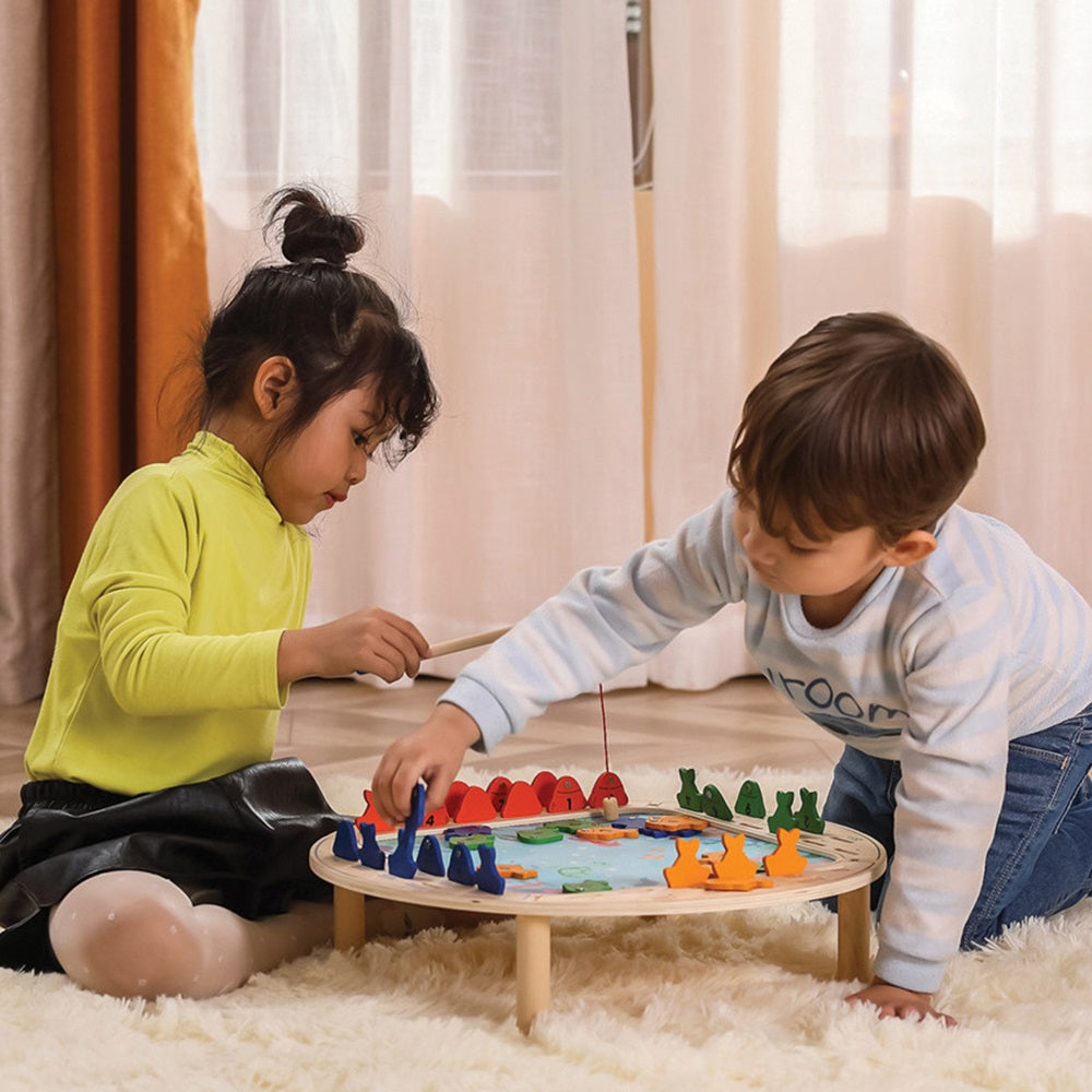 لعبة صيد السمك الخشبية المغناطيسية من فيجا، لعبة تعليمية من مونتيسوري، تُنمّي مهارات التنسيق بين اليد والعين، والتعرف على الأرقام والمهارات الحركية، صديقة للبيئة وغير سامة، للأولاد والبنات من عمر سنتين فما فوق