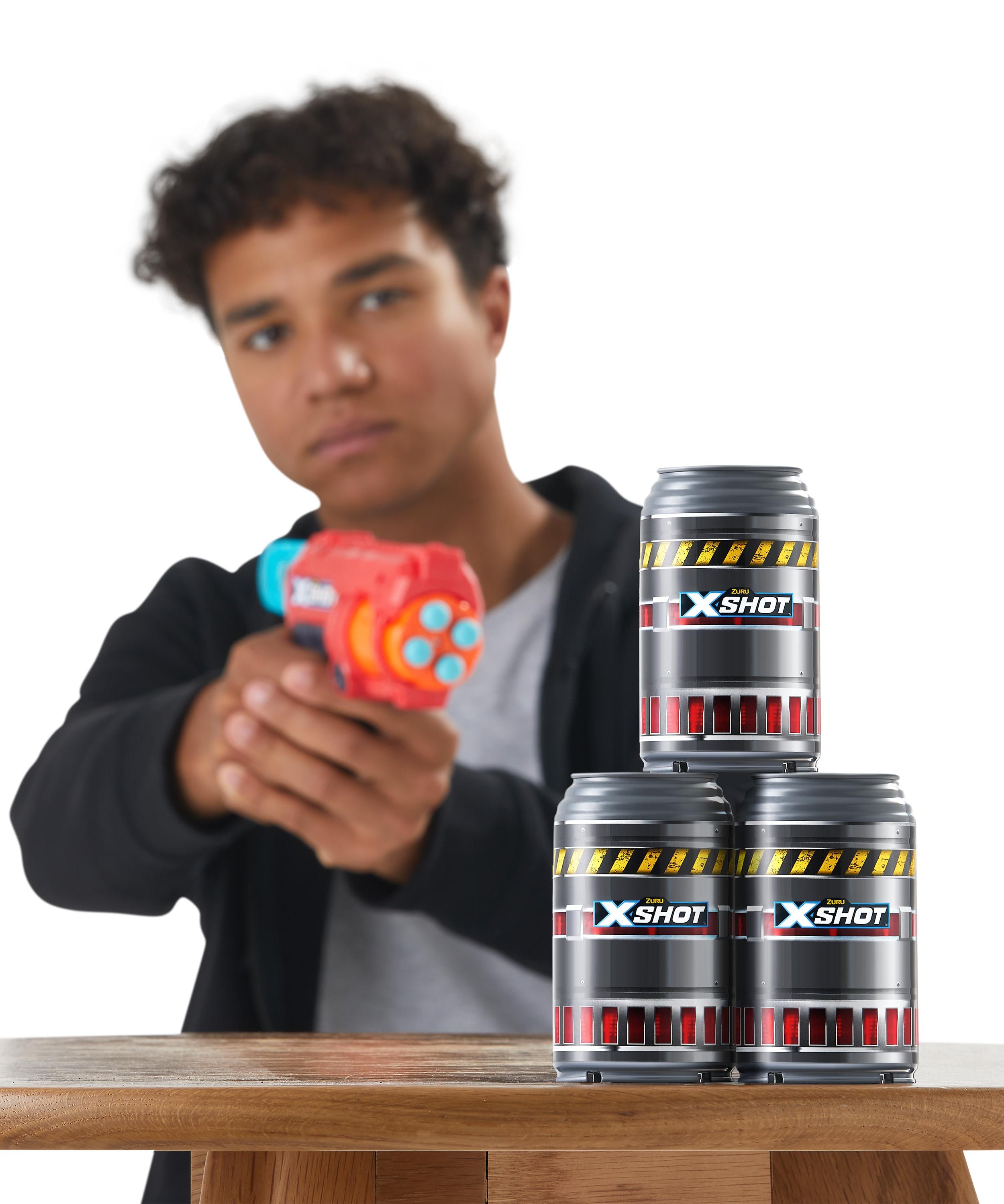 X-Shot Excel Double Fury 4 Blaster Combo Pack for Kids Ages 6+, 16 Darts & 3 Can Targets