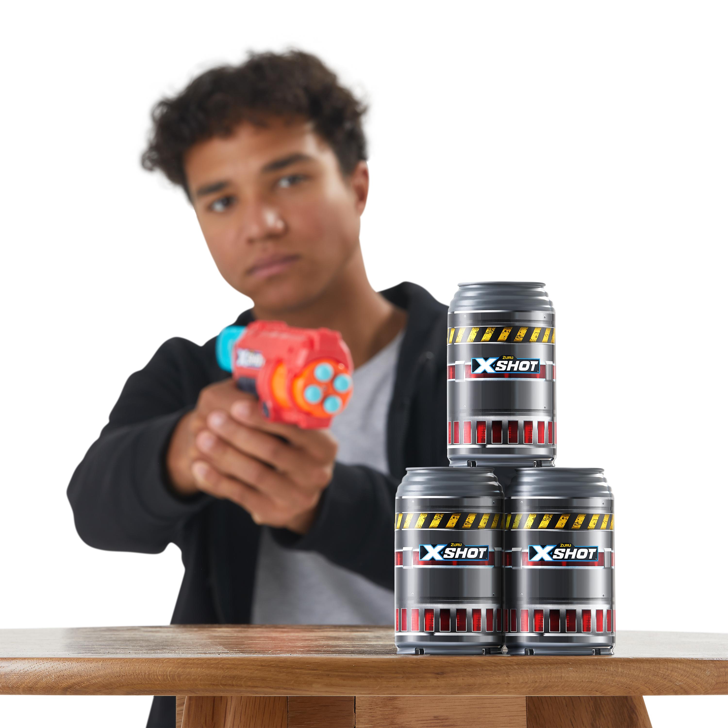 X-Shot Excel Double Fury 4 Blaster Combo Pack for Kids Ages 6+, 16 Darts & 3 Can Targets