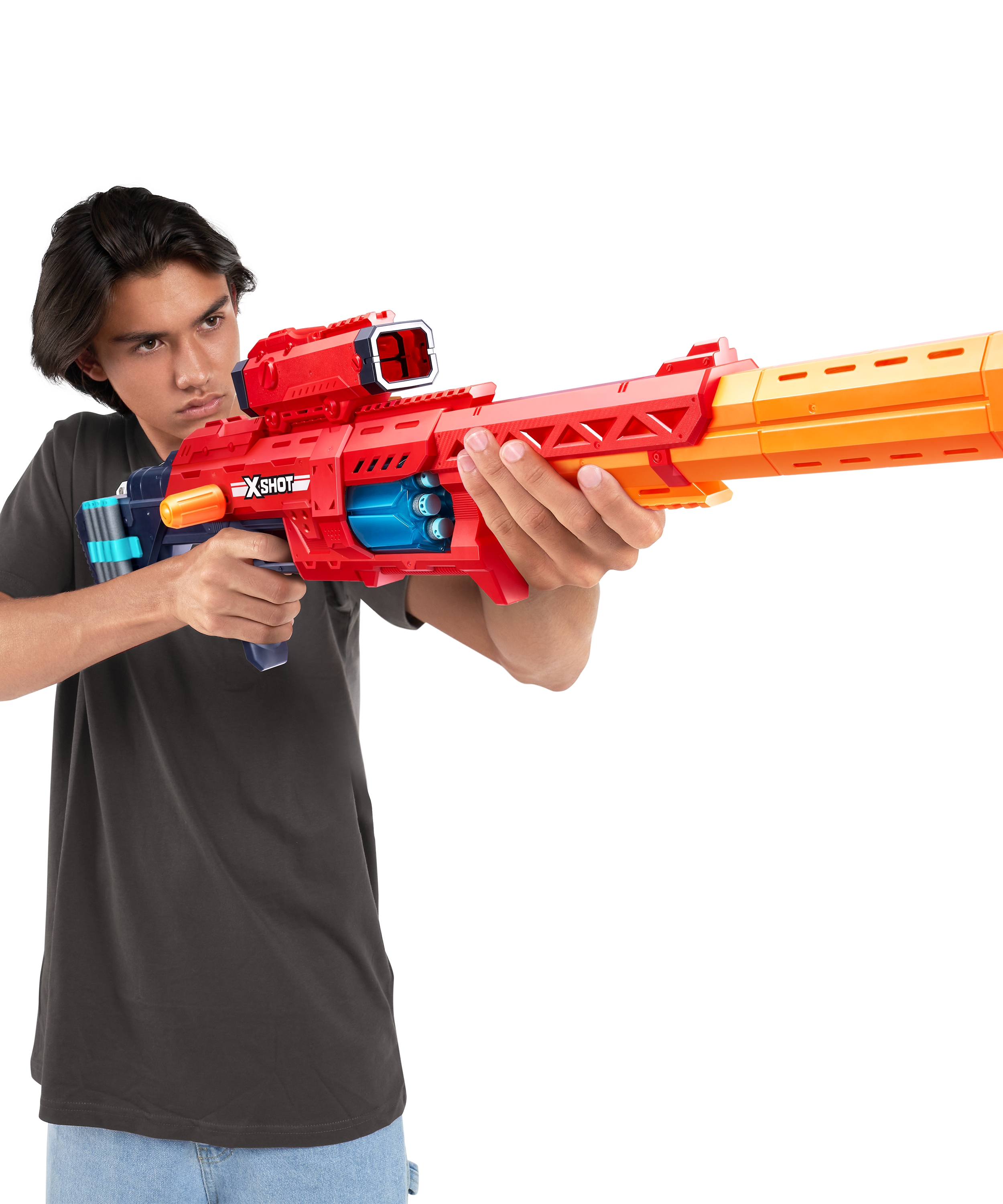 X-Shot Excel Ranger X8 Foam Blaster for Boys & Girls Ages 8+, 24 Darts, Rotating Barrel, Air Pocket Technology, Outdoor Action Toy