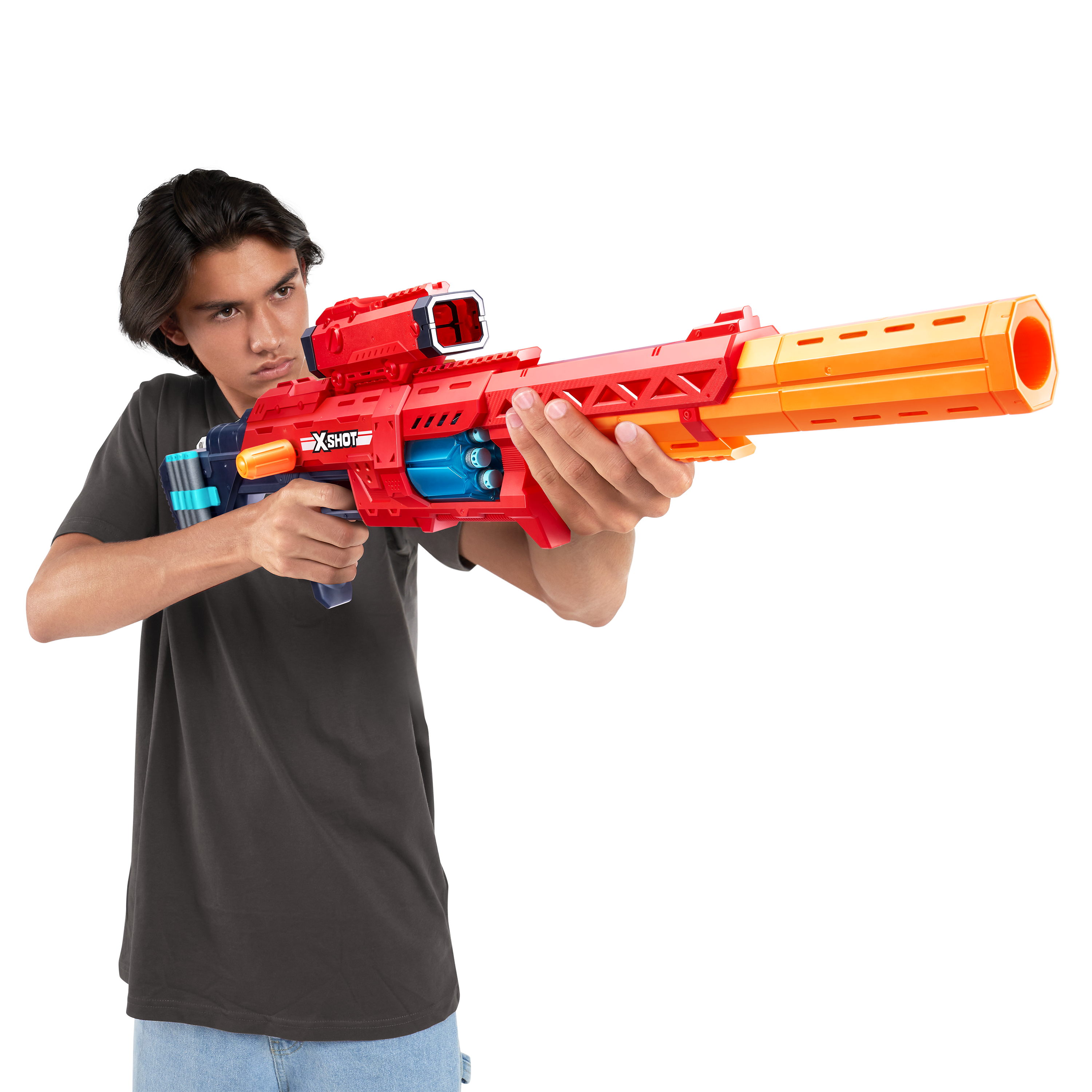 X-Shot Excel Ranger X8 Foam Blaster for Boys & Girls Ages 8+, 24 Darts, Rotating Barrel, Air Pocket Technology, Outdoor Action Toy