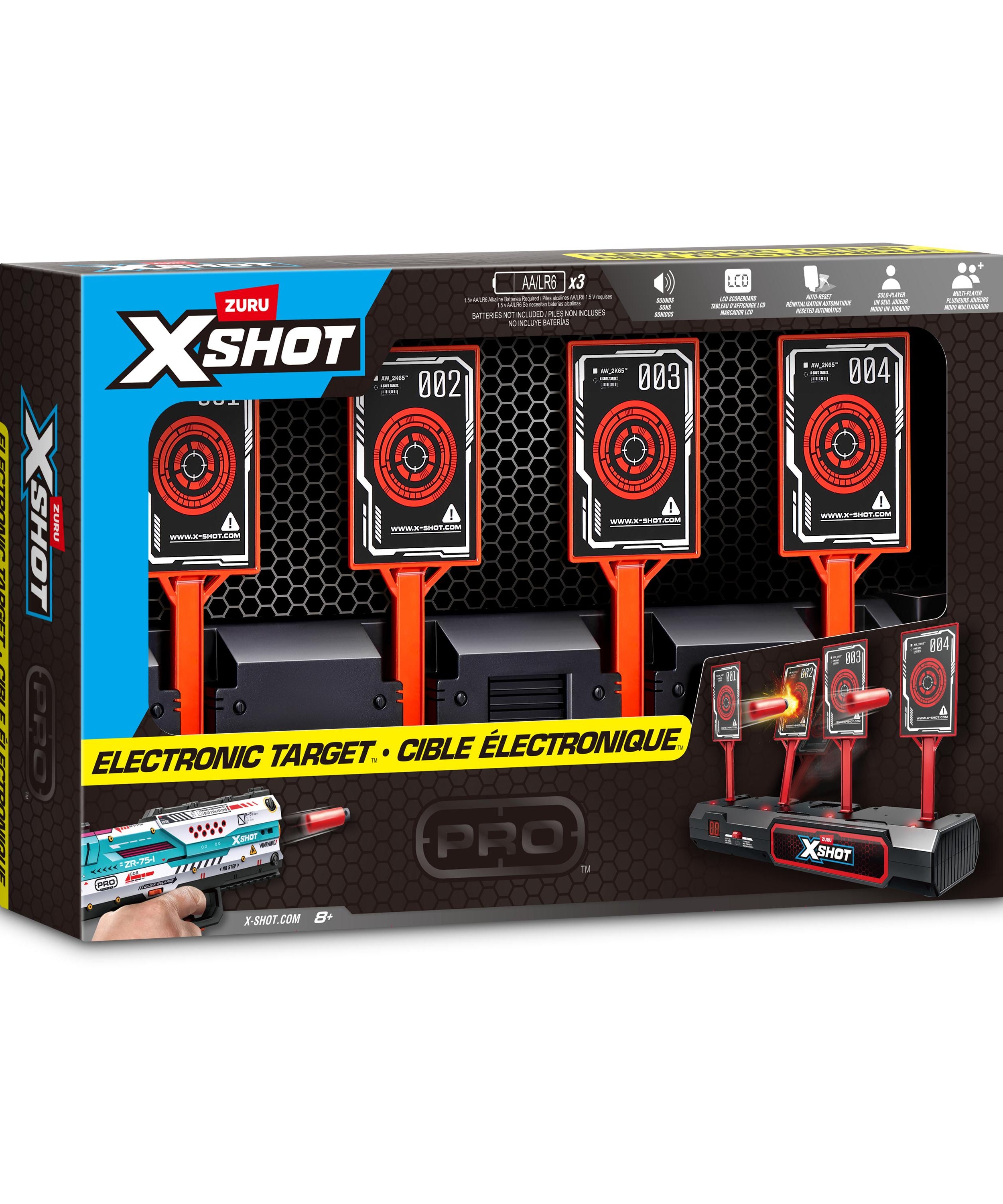 X-Shot Excel Interactive Electronic Target S1 with Auto Reset, Dynamic Sound Effects, Portable Indoor and Outdoor Dart Blaster Toy Game for Kids Age 8 and Up