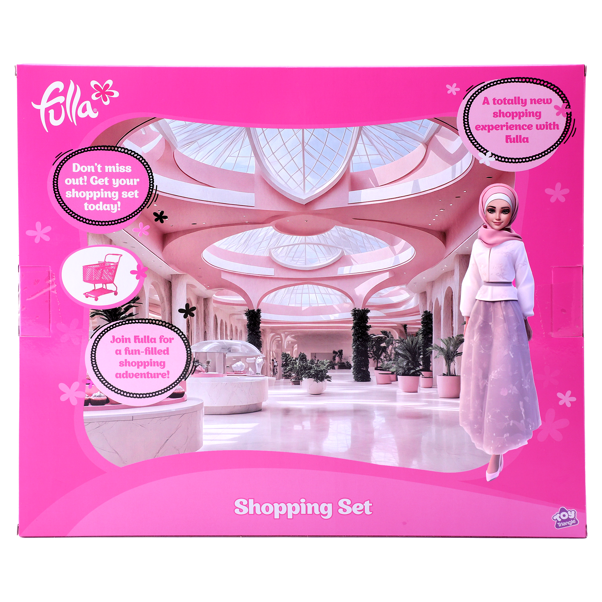 Fulla Doll with Shopping Cart Set, Includes Doll, Grocery Items, Pretend Play Accessories for Creative Role-Playing and Storytelling, Ideal for Kids Age 3+