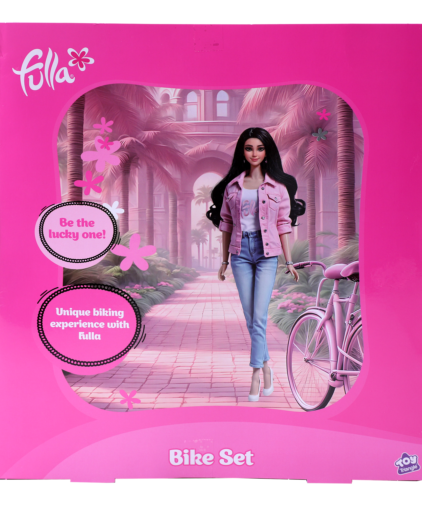 Fulla Doll with Bike and Helmet, Rolling Wheels, Fashion Outfit & Outdoor Adventure Play for Girls, Ages 3+