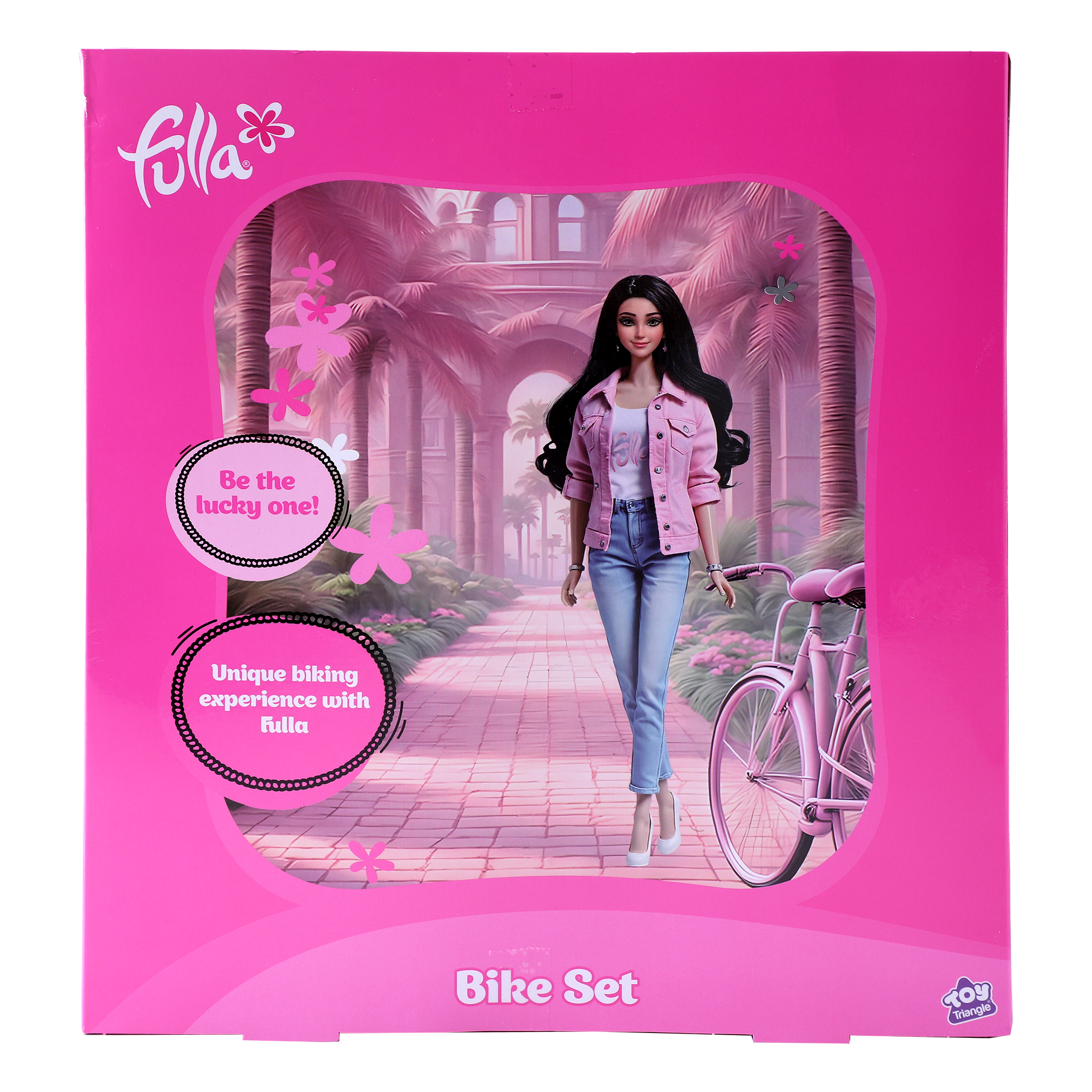 Fulla Doll with Bike and Helmet, Rolling Wheels, Fashion Outfit & Outdoor Adventure Play for Girls, Ages 3+