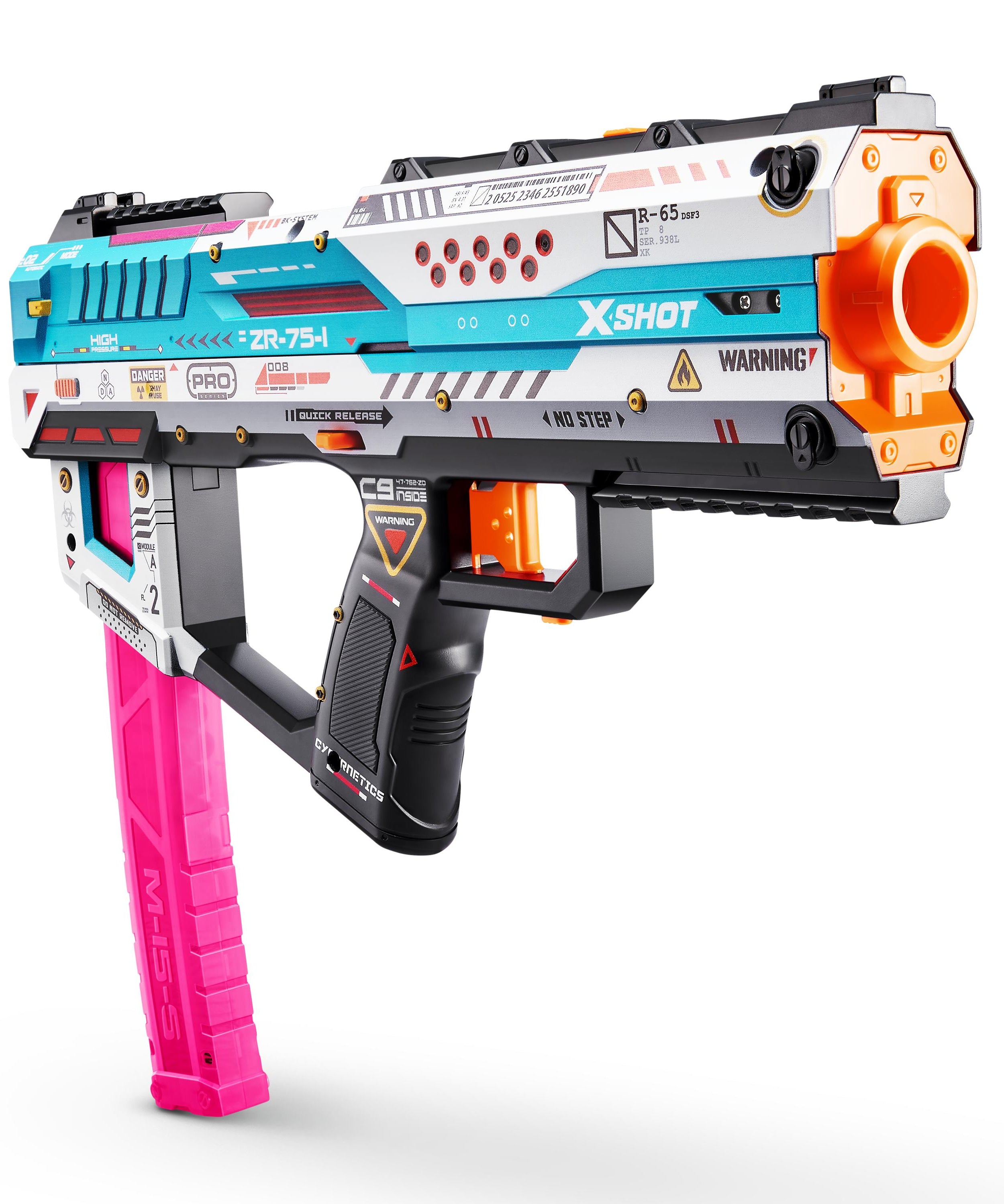 XSHOT Skins Pro Series Fury X Blaster Toy Gun for Boys & Teens, Age 14+, 40 Foam Half Darts, Slam Fire Action, 20-Dart Quick-Release Clip, Air Pocket Technology, 140ft Range