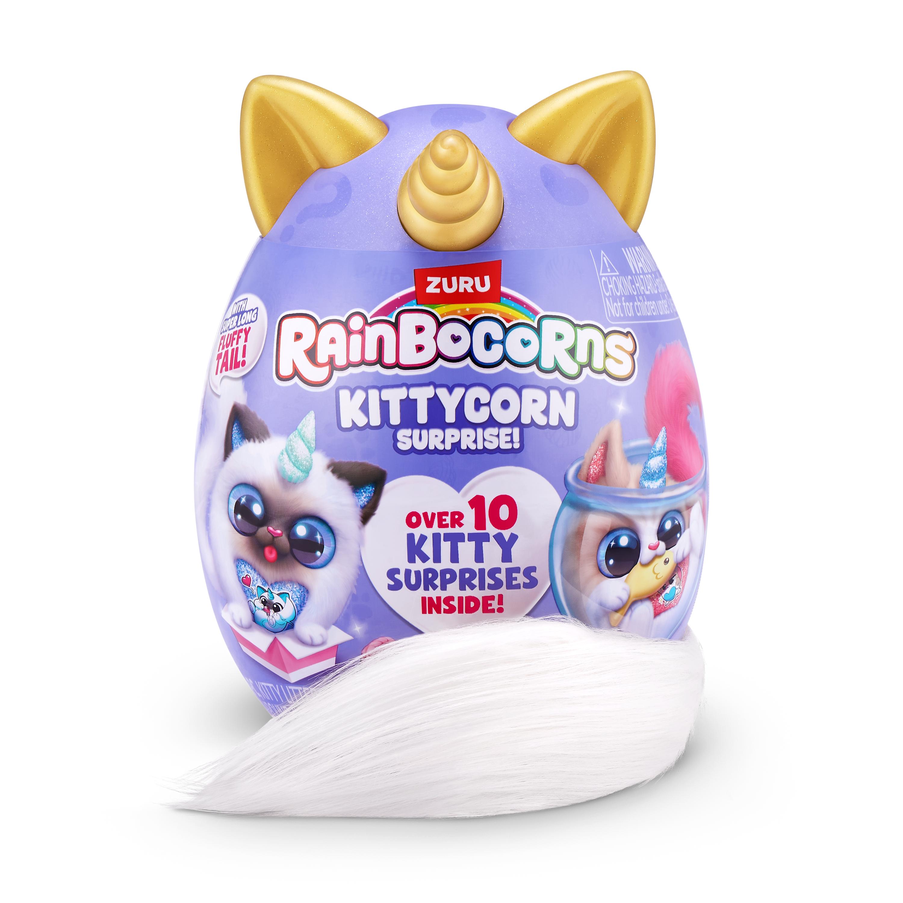Rainbocorns Kittycorn Surprise S9 Collectible Plush Toy Set, 10+ Magical Surprises, Soft Plush Kittens with Fluffy Tails, Interactive Play for Girls Age 3+